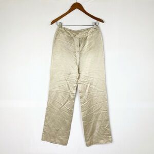Vintage Jean Paul Gaultier Satin Wide Leg Pants Mid Rise‎ Cream Button